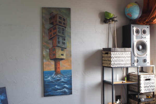 „Struktura 120 ” – Obraz akrylowy na płótnie, 40x120cm (Oryginał, 2026)