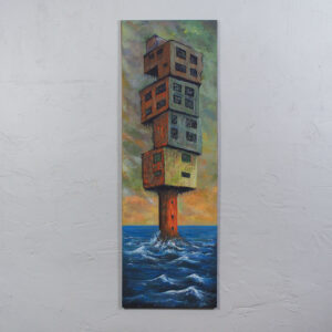 „Struktura 120 ” – Obraz akrylowy na płótnie, 40x120cm (Oryginał, 2026)