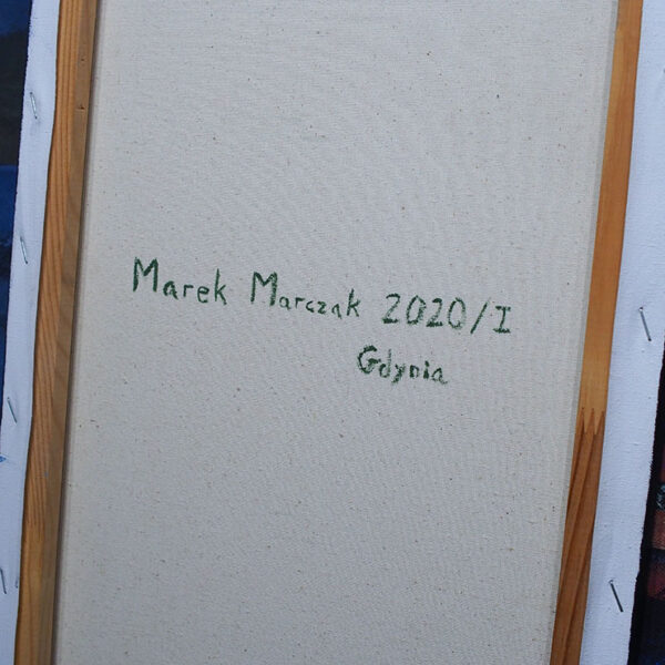 OLYMPUS DIGITAL CAMERA „Wieża: Industrial” – Obraz akrylowy na płótnie, 30x70cm (Oryginał, 2020)